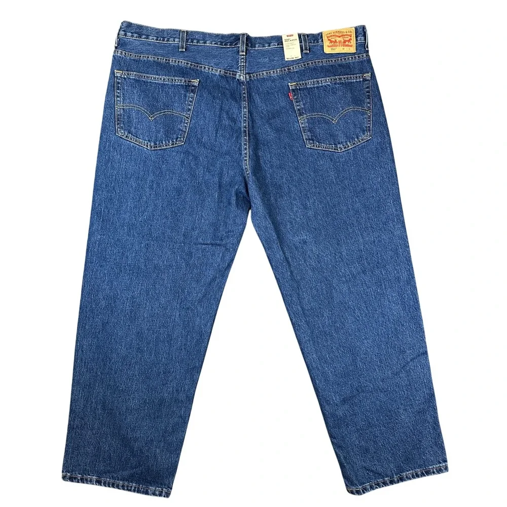 NWT Levis 550 Relaxed Fit Tapered Leg Jeans Mens 50x29 Big and Tall Blue Denim